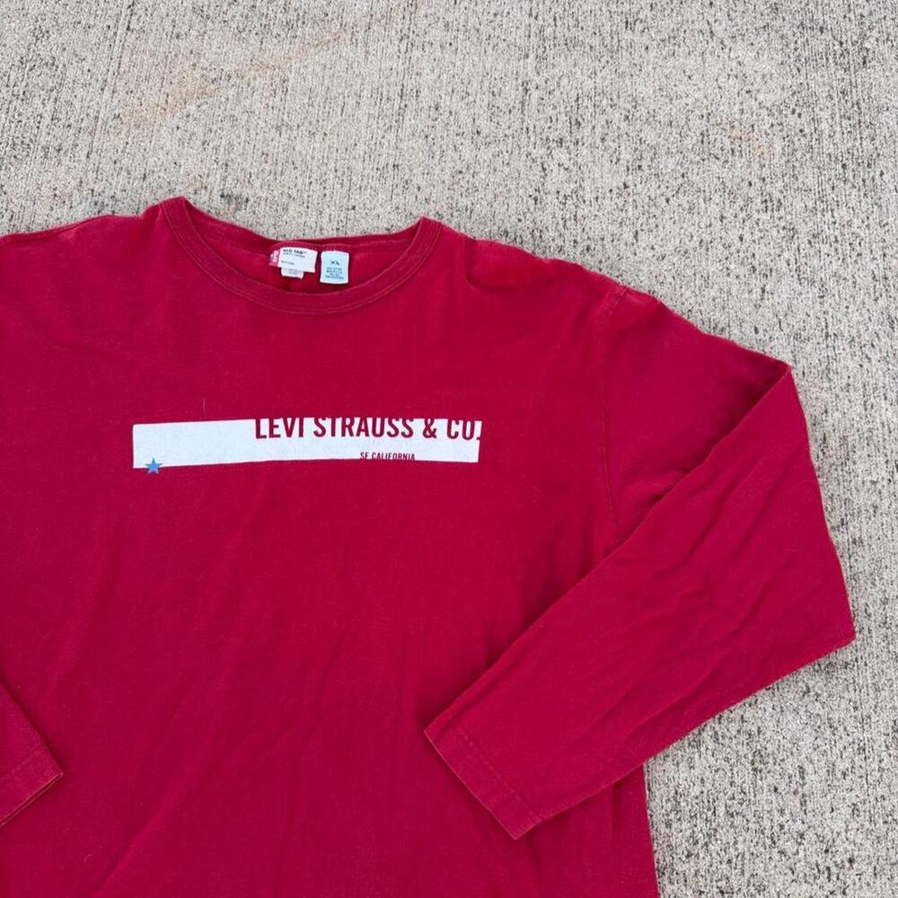 Vintage levi's logn sleeve shirt 90s red tab XL